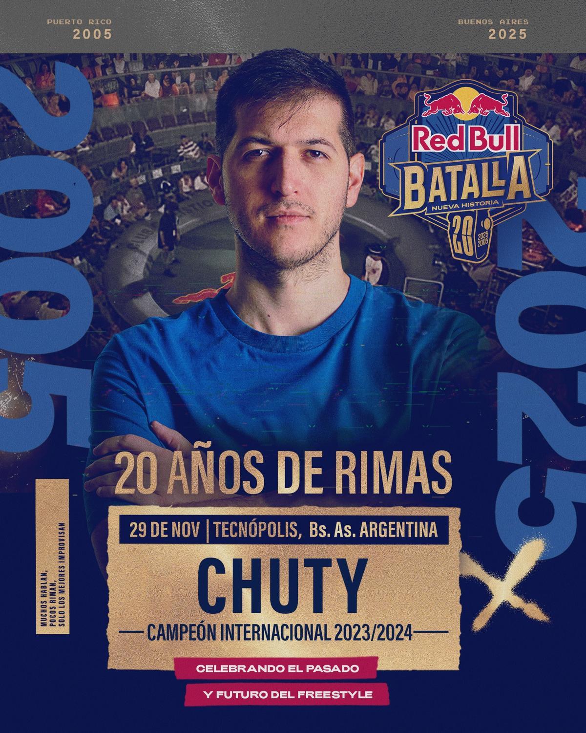 Chuty estará en Red Bull Batalla Nueva Historia