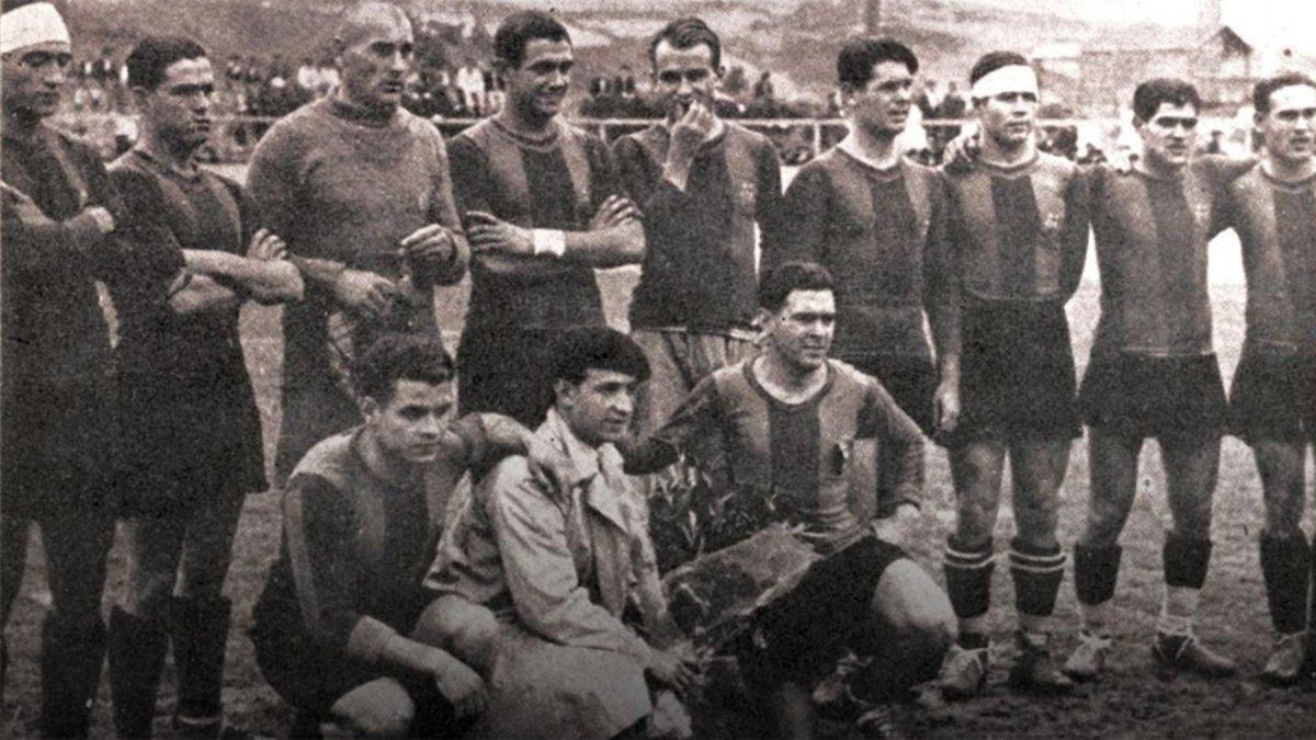 Imagen histórica del Barça campeón de la Liga 1928/29
