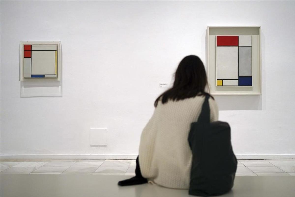 Obras de la exposición sobre Mondrian y De Stijl en el Museo Reina Sofía. 