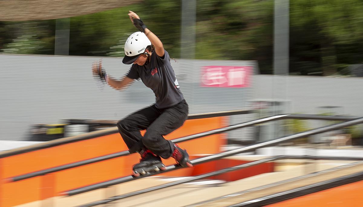 Entrenamientos de roller freestyle femeninos