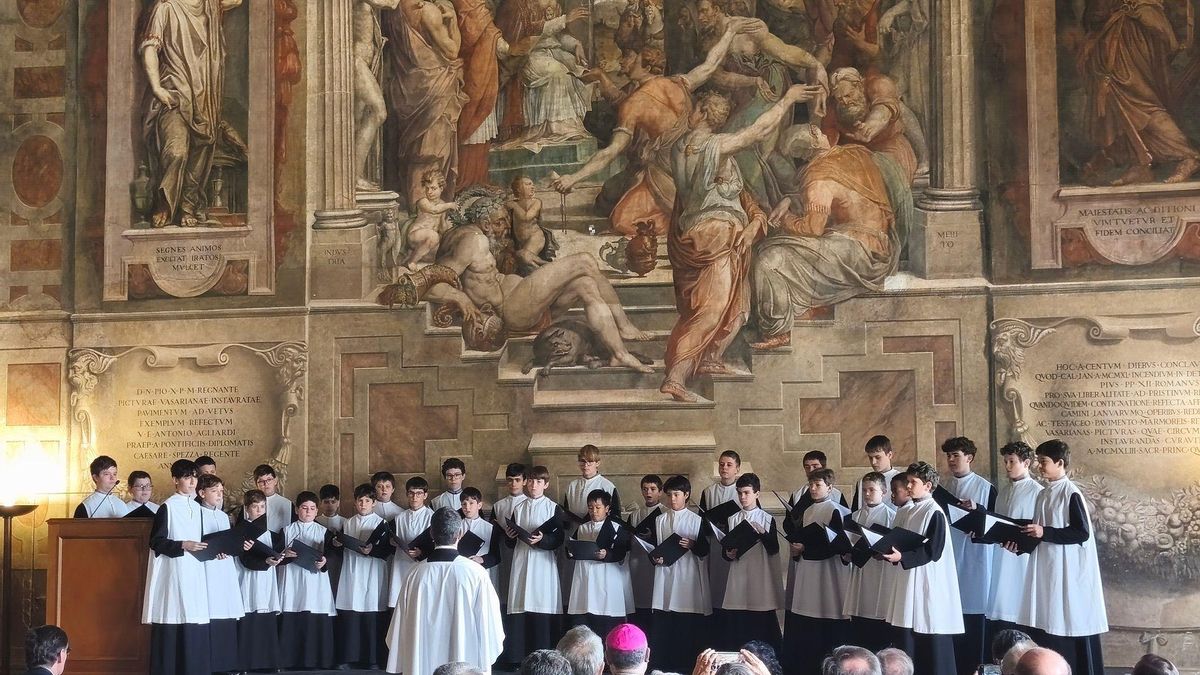 Escolanía de Montserrat en Roma. Actuación en el Palacio de la Cancillería de la Santa Sede