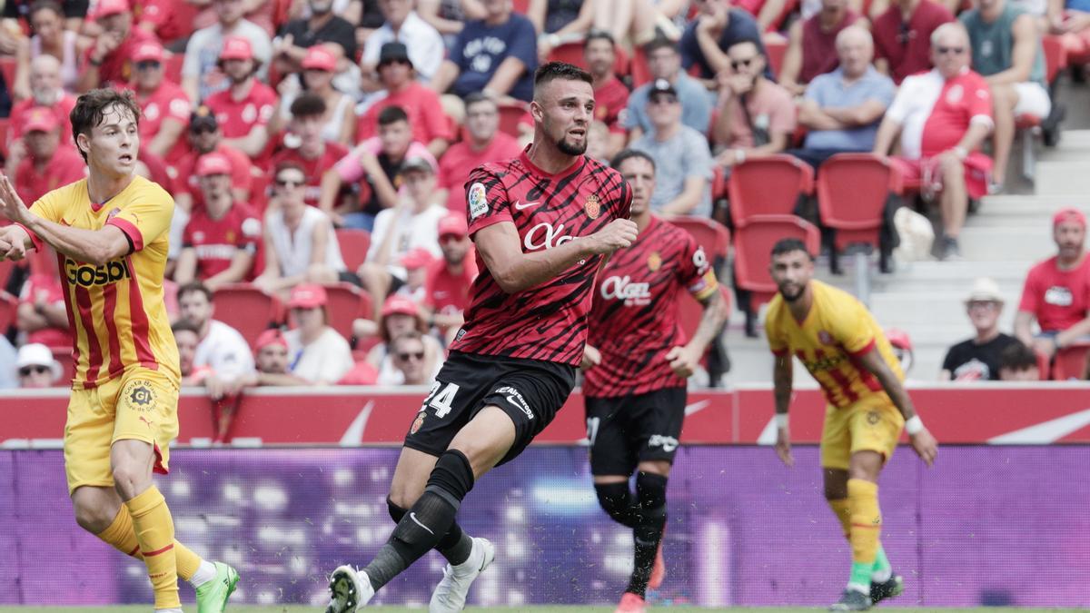 Valjent, en el partido contra el Girona en Son Moix.