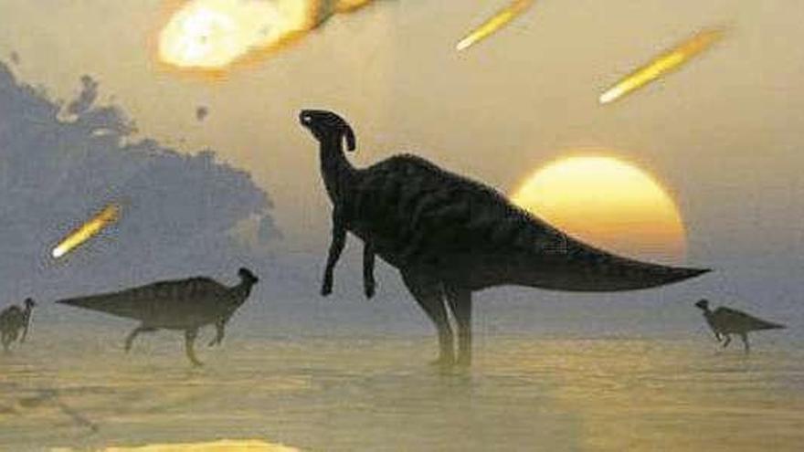 Recreación virtual de la caída del meteorito que causó la extinción de los dinosaurios. // FdV