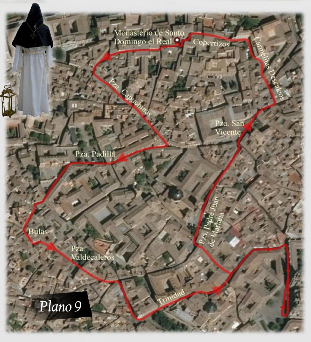 Recorrido del Cristo Redentor en la Semana Santa de Toledo