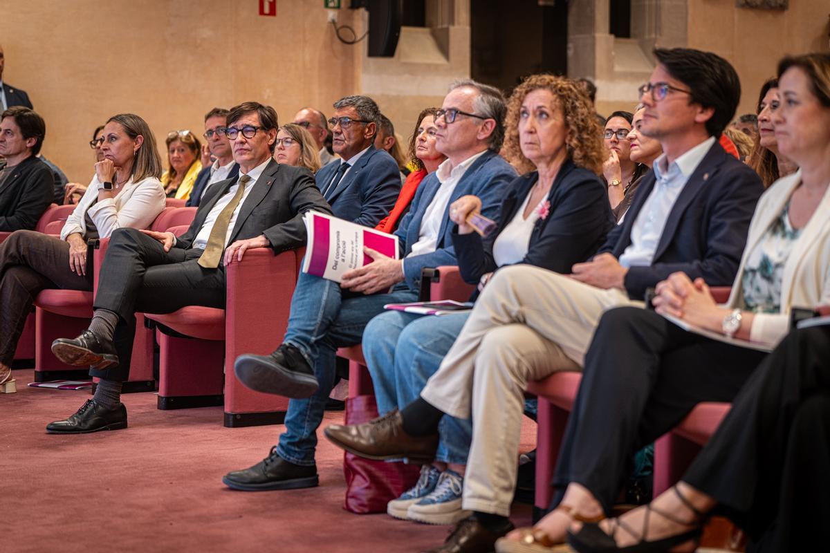 Josep Maria Jové y Ester Capella, durante el acto