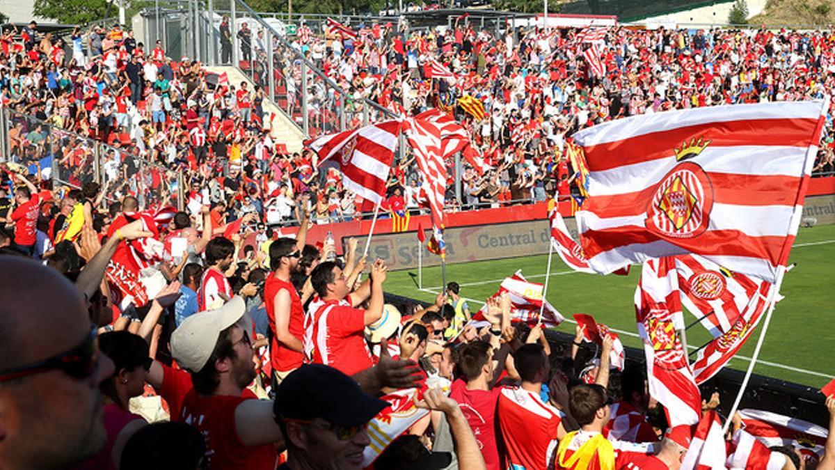 Montilivi, lleno de aficionados, en el último partido de la Liga, contra el Lugo