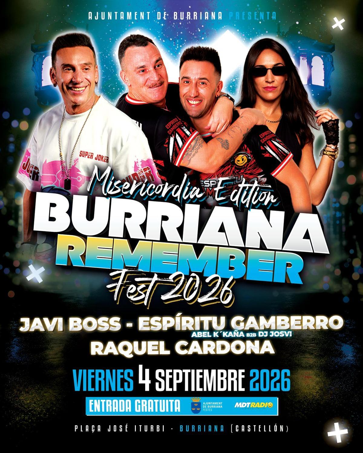 Cartel oficial del Misericordia Edition - Burriana Remember Fest 2026