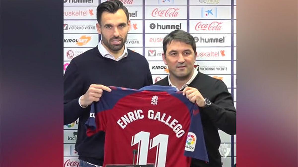 Enric Gallego, presentado como nuevo jugador de Osasuna