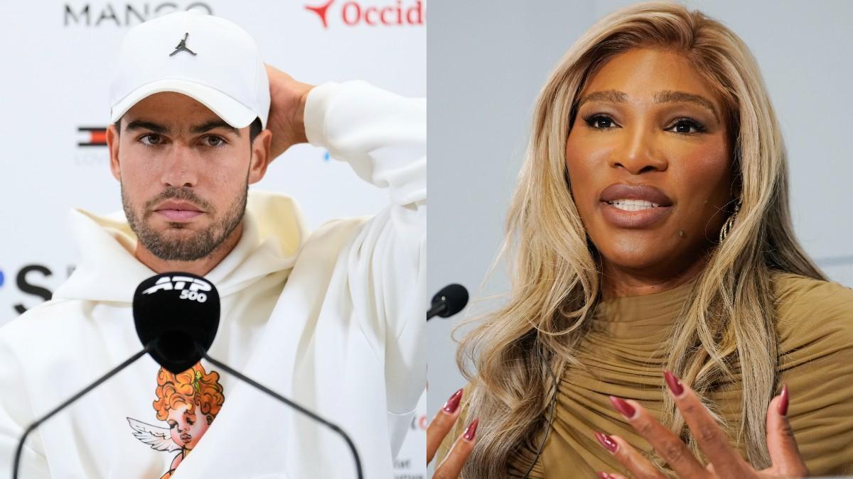 Carlos Alcaraz, a la izquierda, y Serena Williams, a la derecha