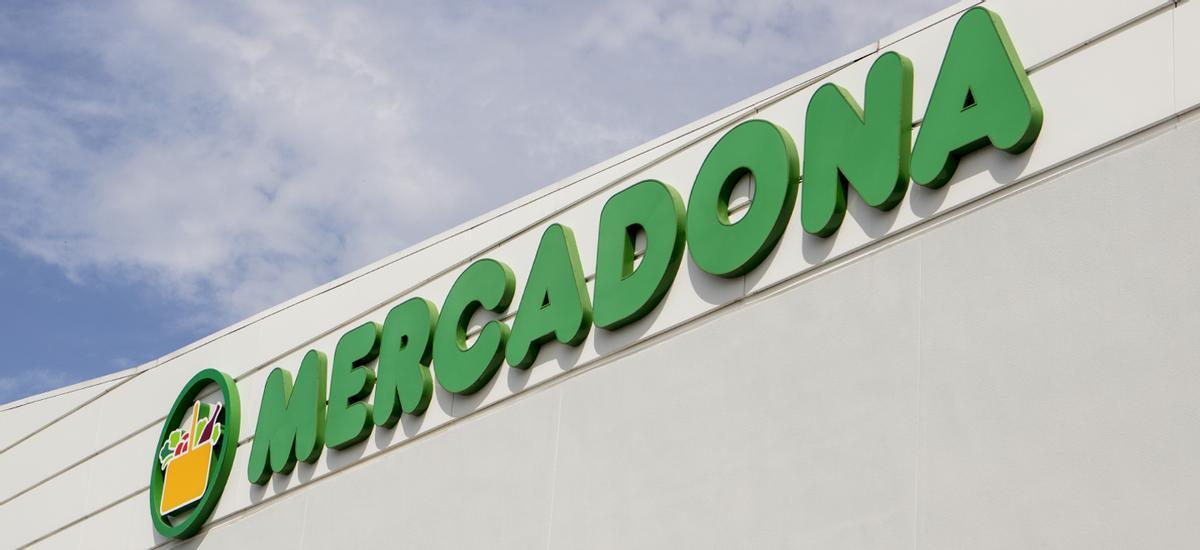 El rótulo de los supermercados Mercadona.