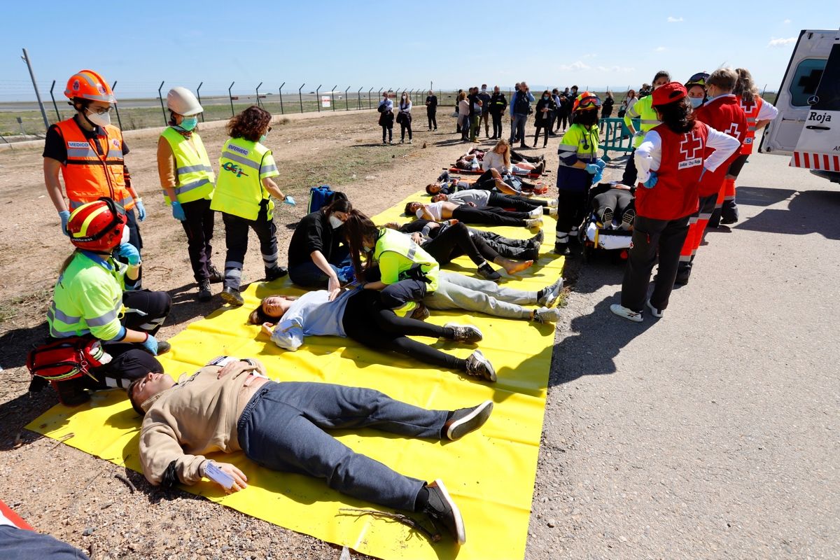 Así ha sido el simulacro de accidente aéreo en Murcia