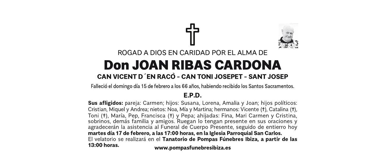 Esquela Joan Ribas Cardona