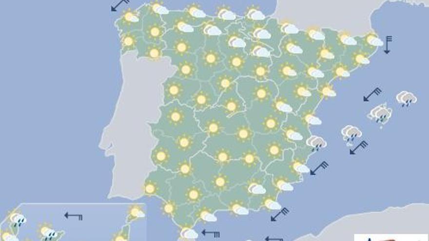 Intervalos nubosos y lluvias débiles en Canarias