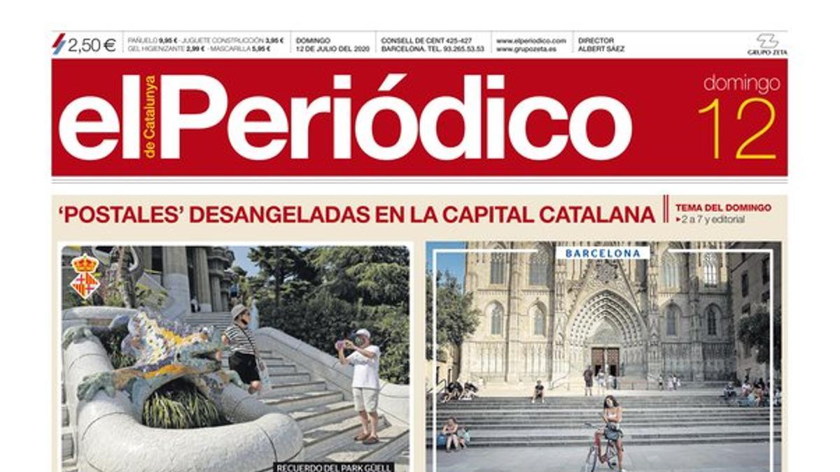 La portada de EL PERIÓDICO del 12 de julio del 2020