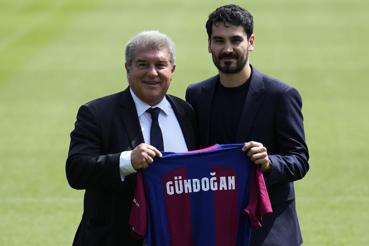 Ilkay Gündogan durante su presentación como nuevo jugador del club azulgrana