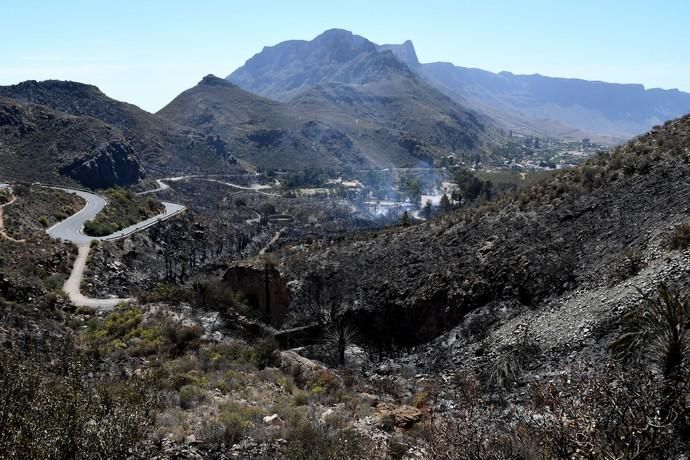 18/03/2019 FATAGA. SAN BARTOLOME DE TIRAJANA.  Incendio en Fataga, en la Finca Rural, Molino de Agua. Fotografa: YAIZA SOCORRO.  | 18/03/2019 | Fotógrafo: Yaiza Socorro