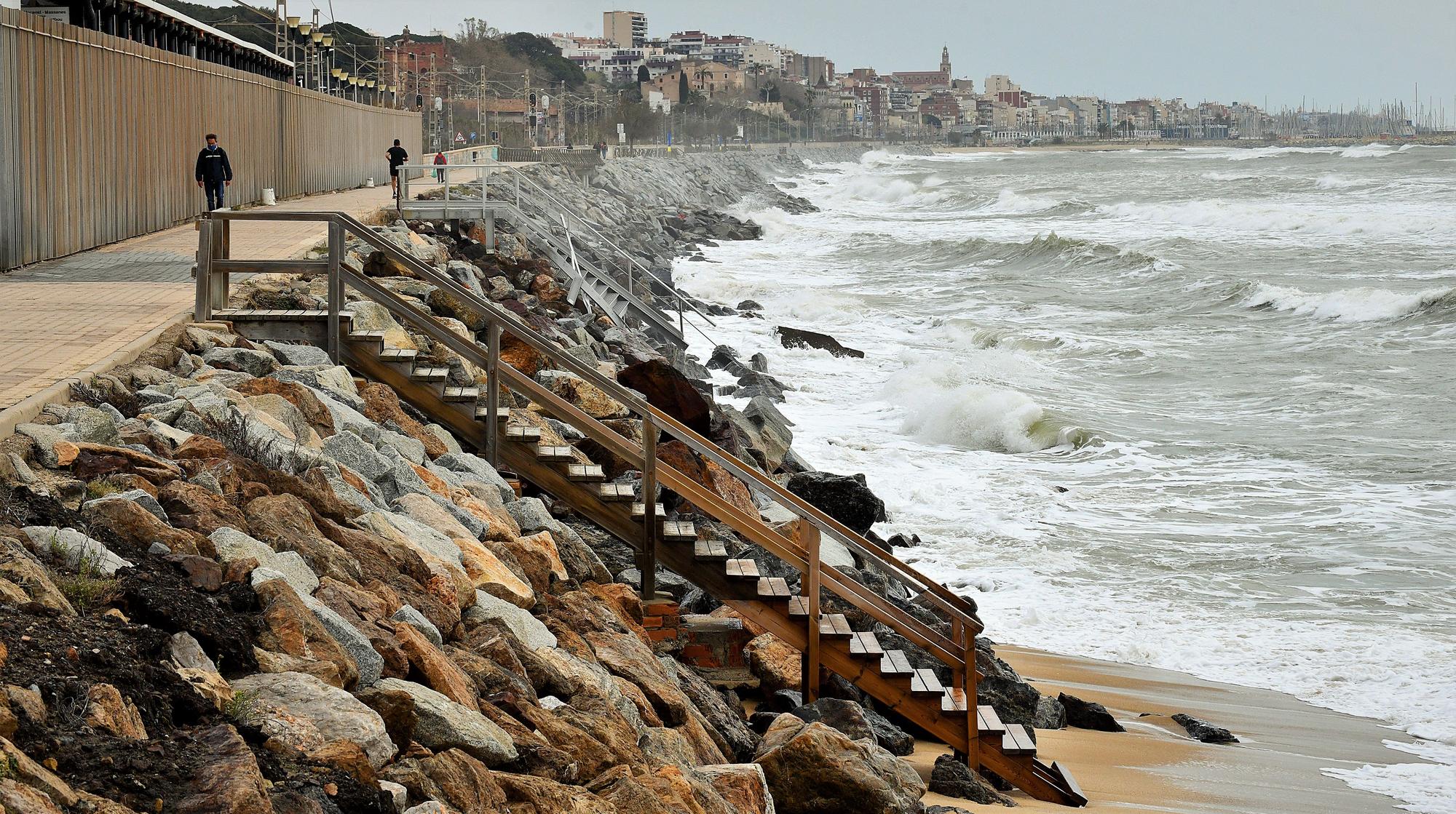 Los efectos del temporal Celia en Montgat.