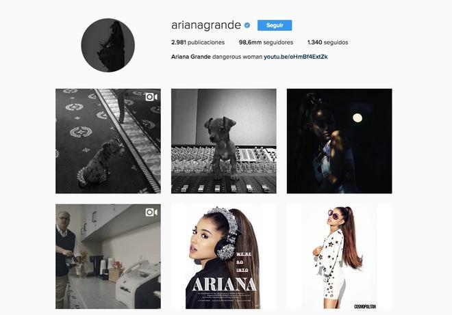 Ariana Grande en Instagram