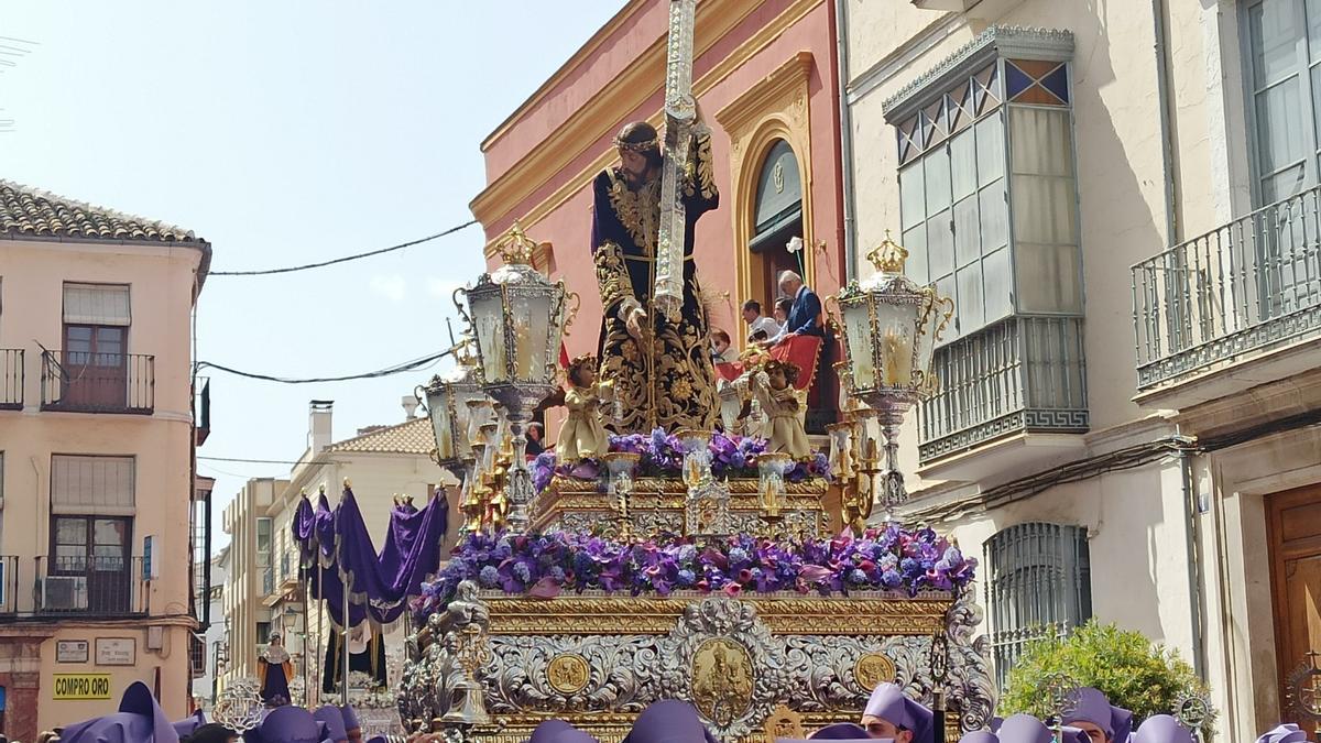 Nuestro Padre Jesús Nazareno de Lucena, en la procesión del último Viernes Santo.