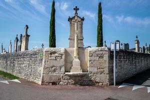 A photograph taken on April 30, 2026 shows the cemetery of Lucenay, central France. A man who had already been charged in 2025 with the rape of young boys in the Beaujolais region was charged again in April 2026 following the discovery of further victims – 34 in total, aged between three and nine – the public prosecutor’s office in Villefranche-sur-Saone said on April 29, 2026, confirming a report in the French newspaper Le Monde. The 40-year-old suspect was charged with rape and sexual assault of minors under the age of 15, as well as the possession and storage of pornographic images of minors, prosecutor Laetitia Francart told AFP. The offences took place between 2020 and 2024 in the village of Lucenay, in the heart of the Beaujolais region, around 30 km north of Lyon. (Photo by OLIVIER CHASSIGNOLE / AFP)