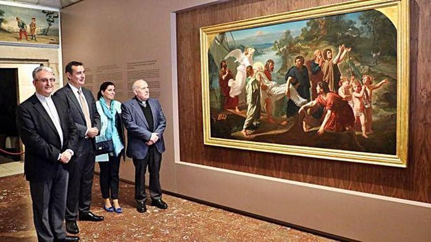 Presentación del cuadro de Raimundo de Madrazo, ayer, en Santiago.