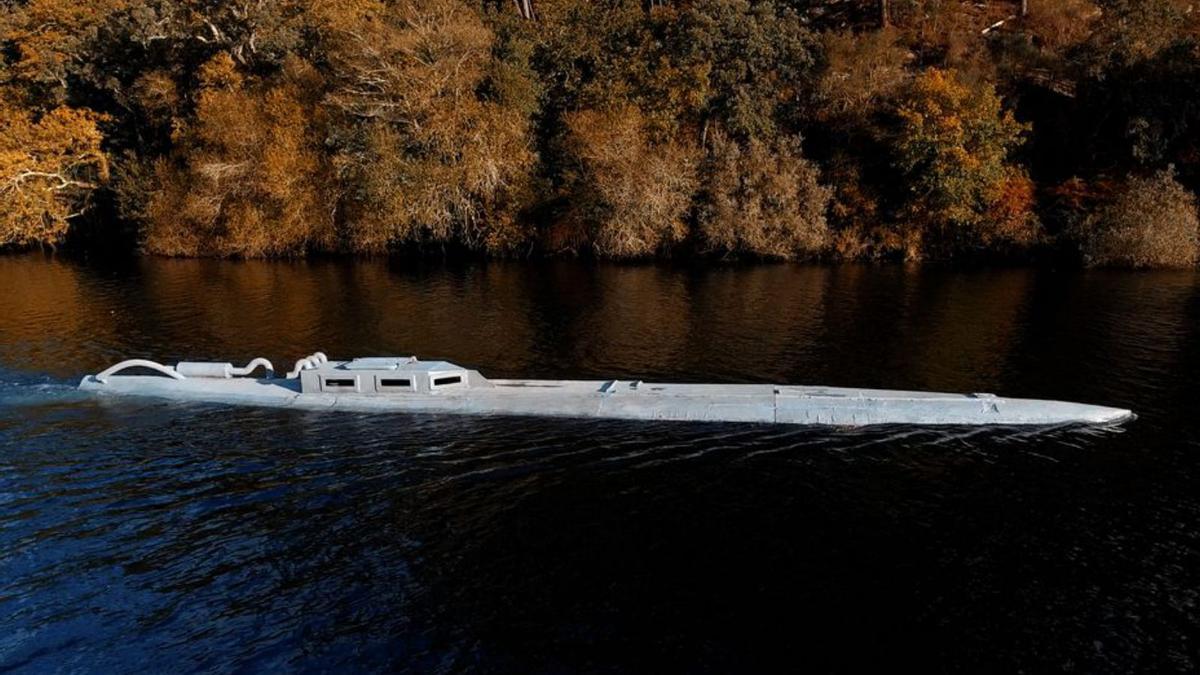 Imagen del narcosubmarino a escala real del docudrama.   | // A.S.