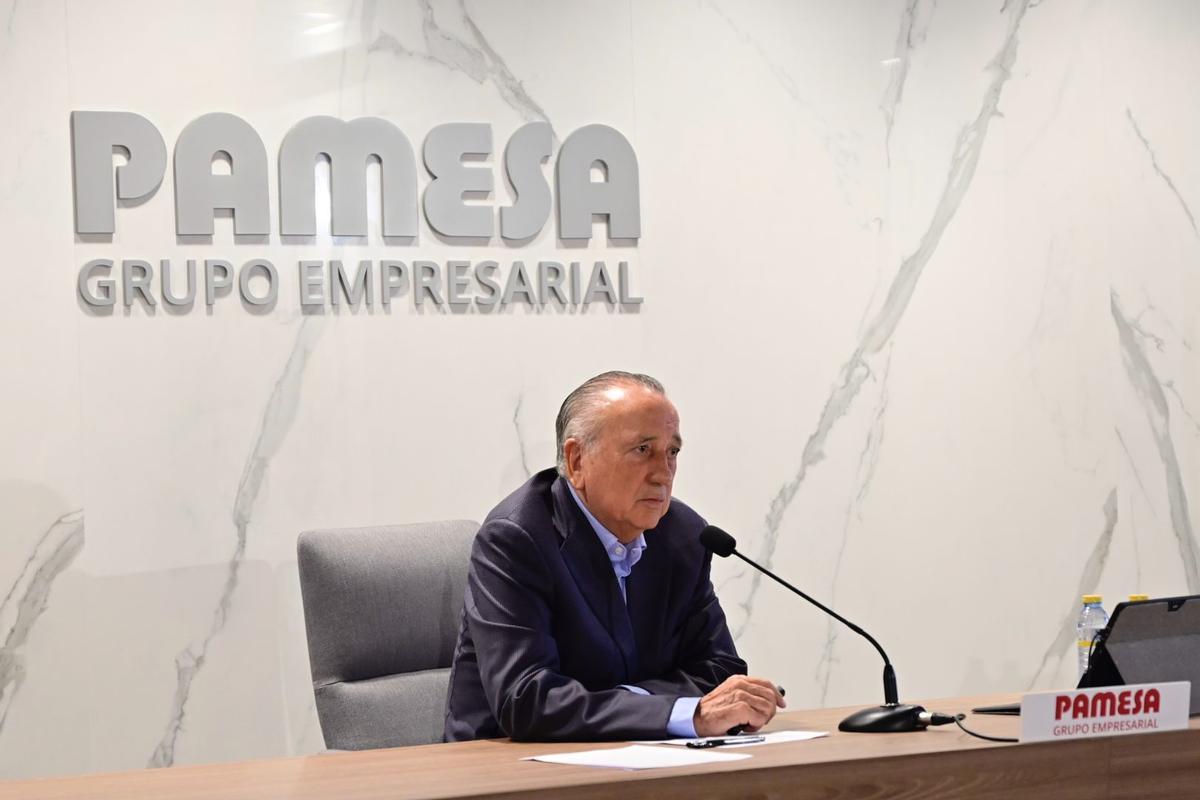 El presidente del Grupo Pamesa, Fernando Roig, durante la rueda de prensa