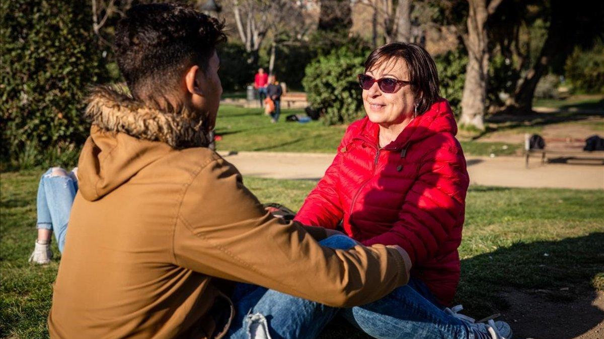 Gloria e Ismail en el parque de la Ciutadella.