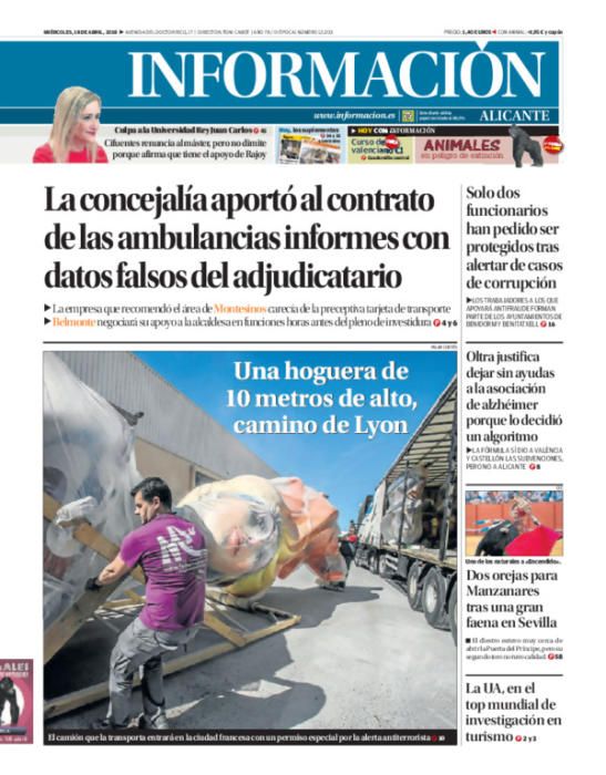 Estas han sido las portadas más destacadas de INFORMACIÓN en 2018