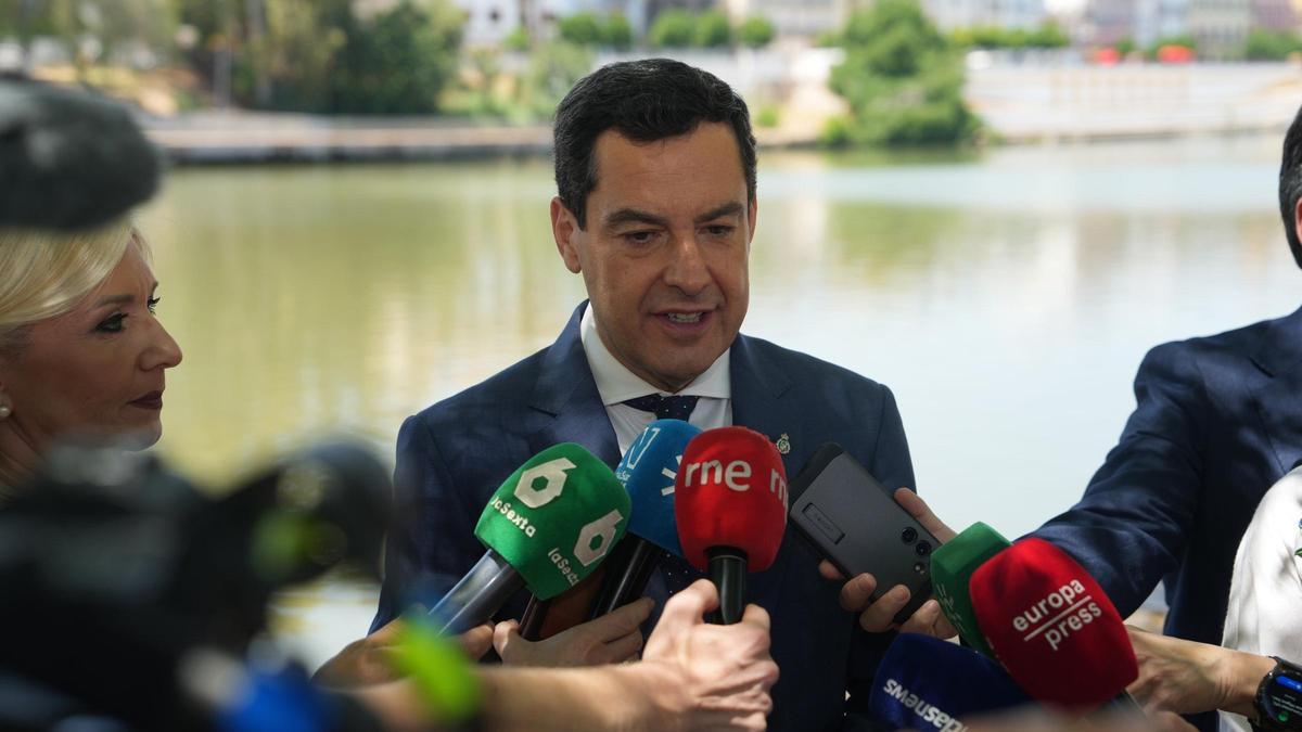 El presidente de la Junta de Andalucía, Juanma Moreno, este jueves en Sevilla.
