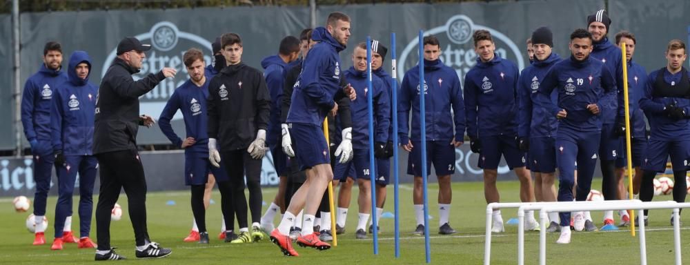 El Celta prepara con intensidad la cita crucial del domingo. // R. Grobas