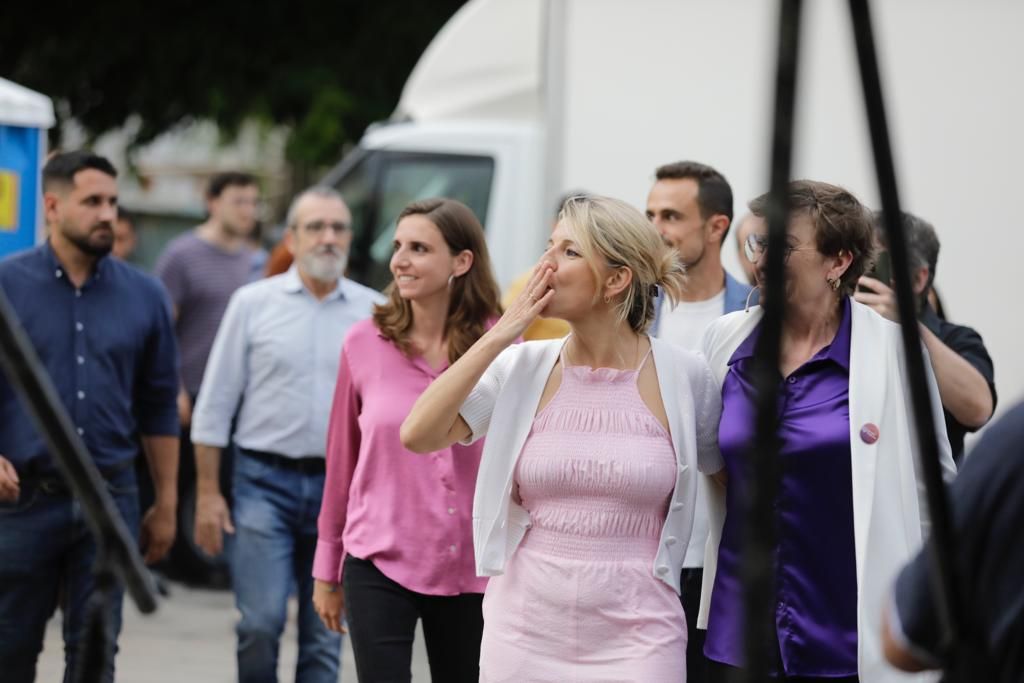 Yolanda Díaz visita Palma en uno de los actos de campaña de Unidas Podemos