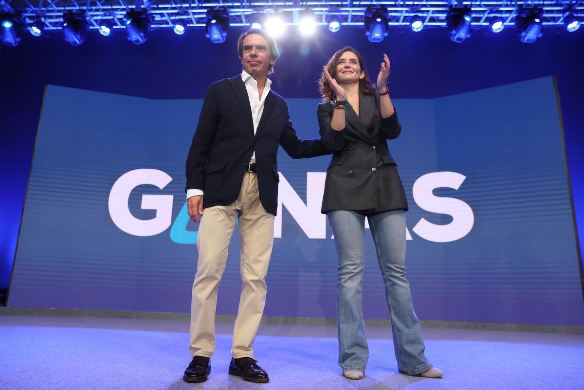 Ayuso y Aznar participan en un acto con afiliados y simpatizantes del Partido Popular en Alcobendas