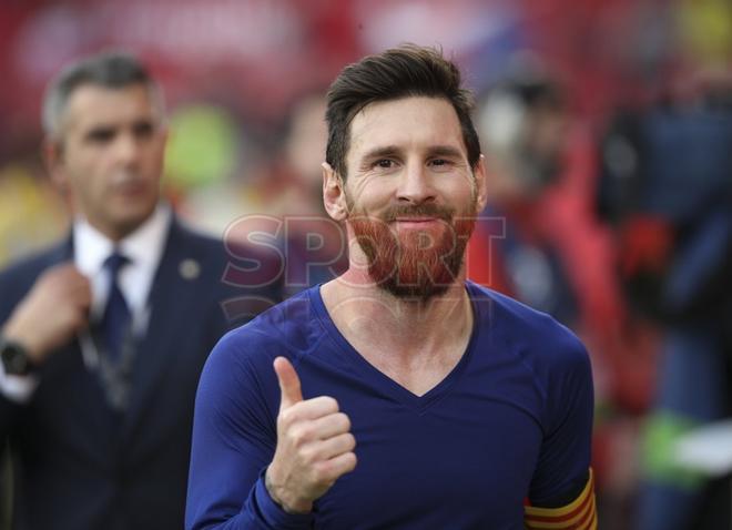 Así de feliz cazo Sport a Leo Messi al fiinal del partido