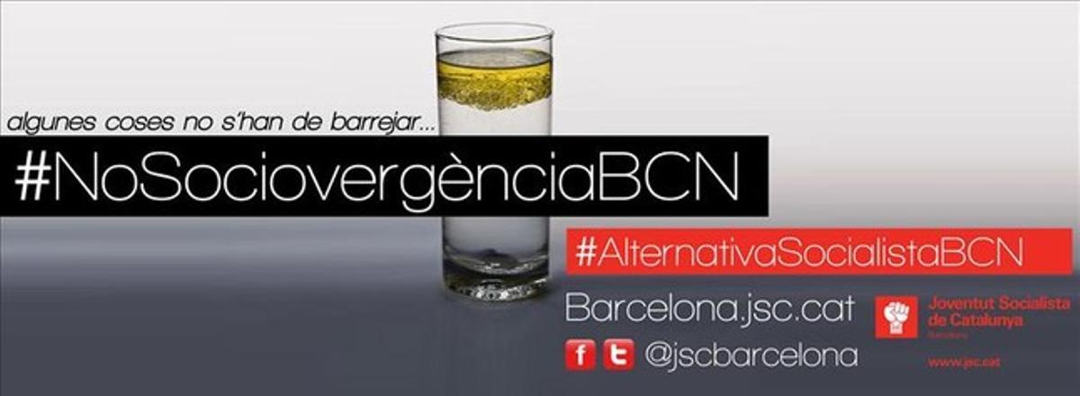 Imatge de la campanya de la JSC a internet contra un pacte CiU-PSC a Barcelona. Imatge de la campanya de la JSC a internet contra un pacte CiU-PSC a Barcelona.