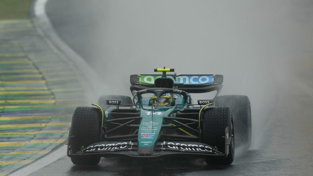Fernando Alonso, durante la clasificación del GP de Brasil