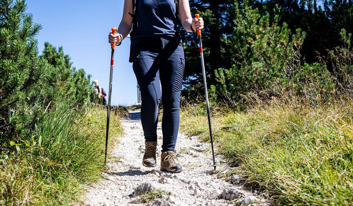 Wanderstöcke: mehr Halt, weniger Knie-Zoff. Wer oft in bergigem Gelände unterwegs ist, fährt mit verstellbaren Stöcken besser.