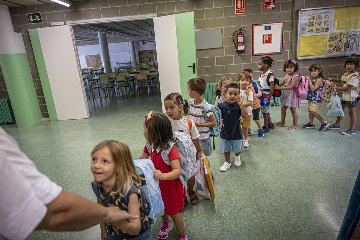 Vuelta a las aulas en el CEIP Pau Casals de Gràcia, en Barcelona.