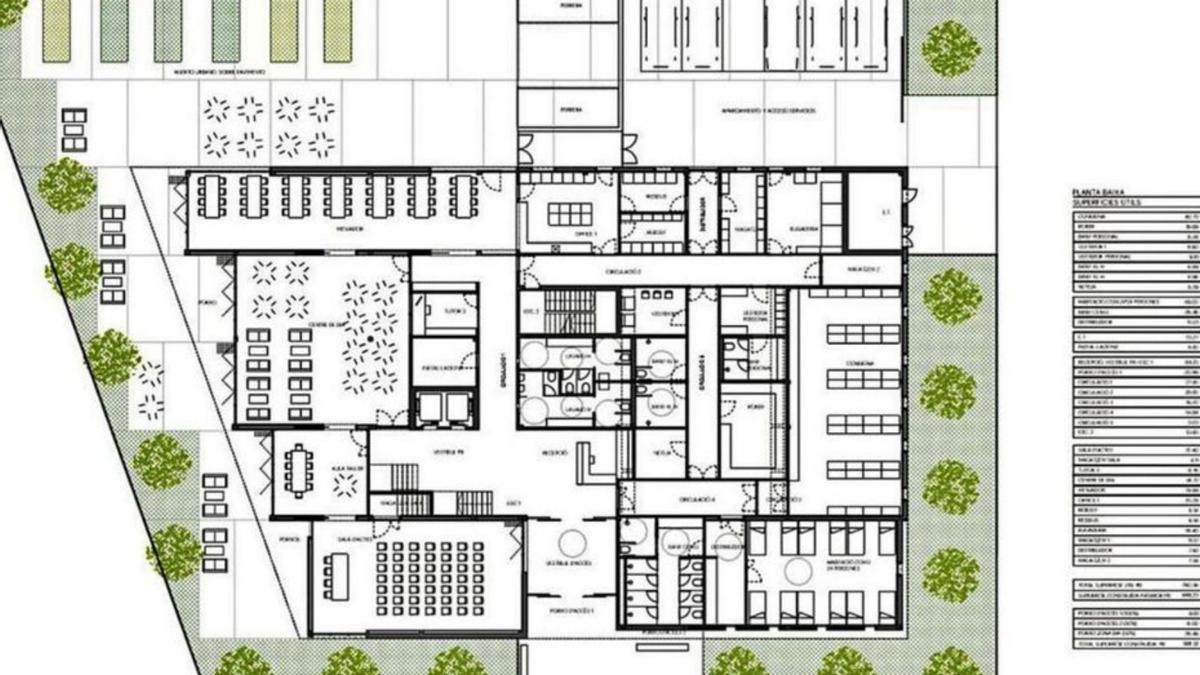 Plano de la planta baja del futuro centro de es Gorg. | CIE