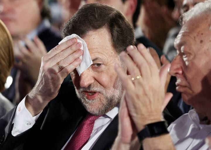 Spanish Prime Minister and People's Party (PP) leader Mariano Rajoy attends a campaign ahead of Spain's general election in Valencia