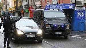 Imatges de l’operació de la Policia Nacional d’aquest dimarts a Madrid.