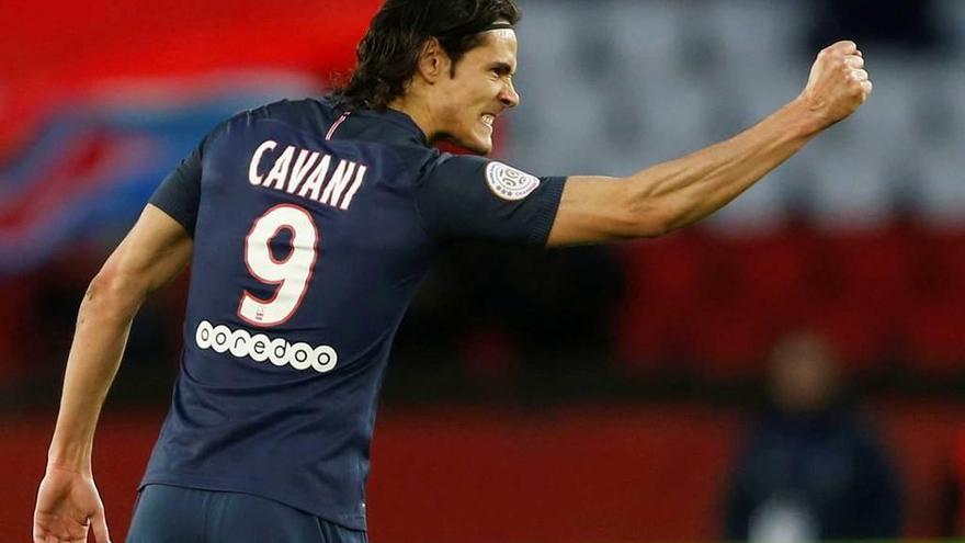 Cavani celebra el gol del triunfo del PSG.