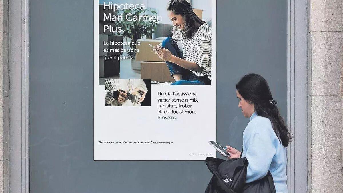 Anuncio de una hipoteca en una entidad bancaria