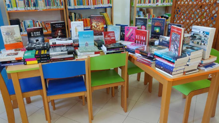 Material bibliográfico en la Biblioteca Municipal de Gáldar.