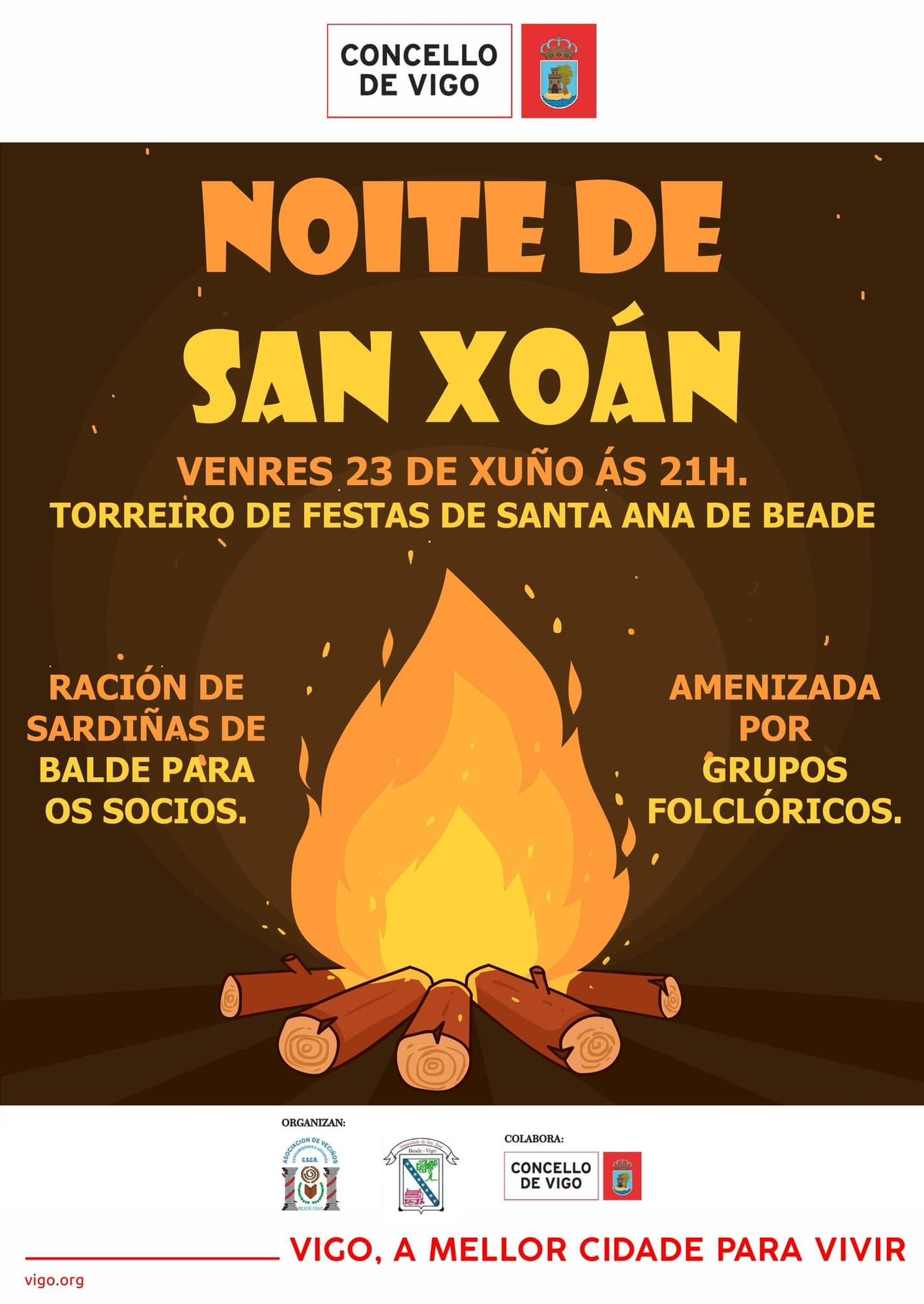 Cartel de la fiesta de San Juan 2023 en Beade.