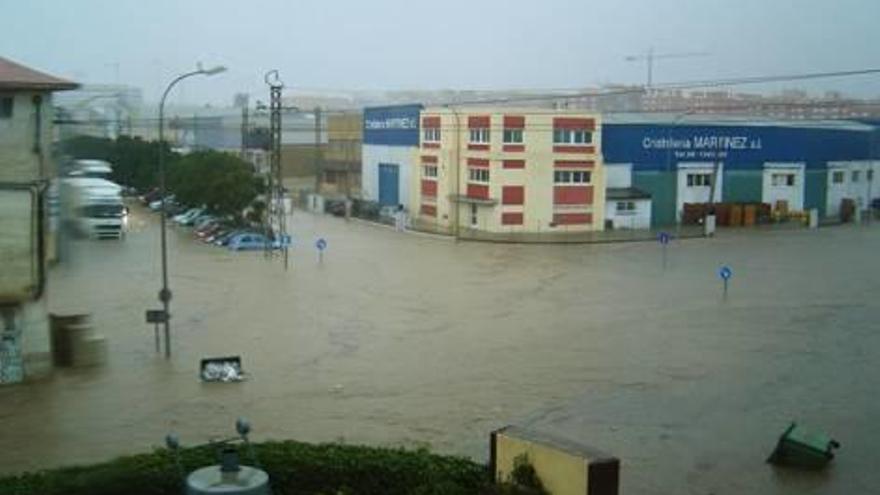 Zona inundada de Fuente del Jarro por un episodio de lluvias.