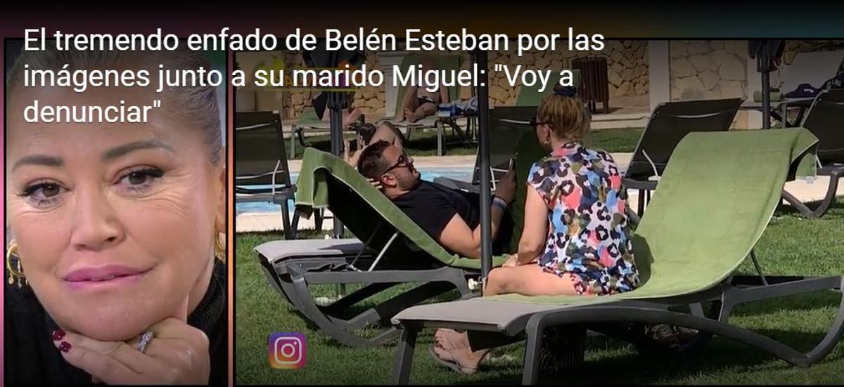 Belén Esteban indignada por las fotos de sus vacaciones en la piscina de un hotel