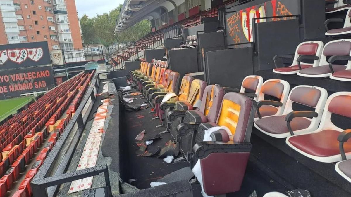 El Rayo denuncia actos vandálicos en el palco del Estadio de Vallecas
