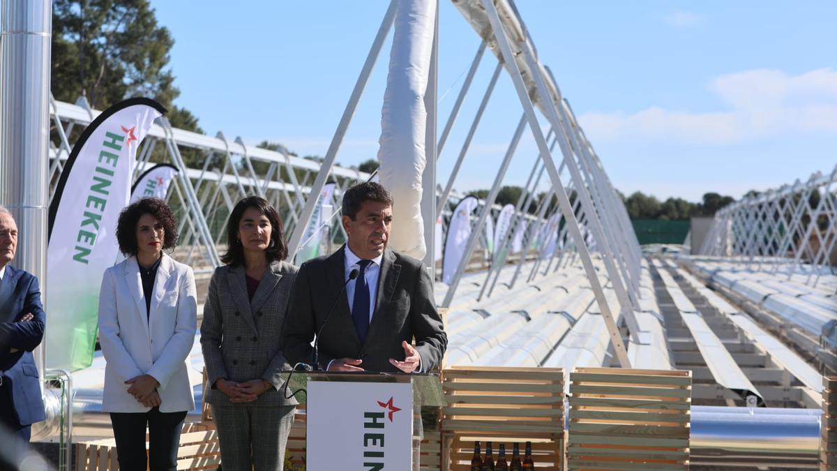 Carlos Mazón, esta mañana en la inauguración de la planta.