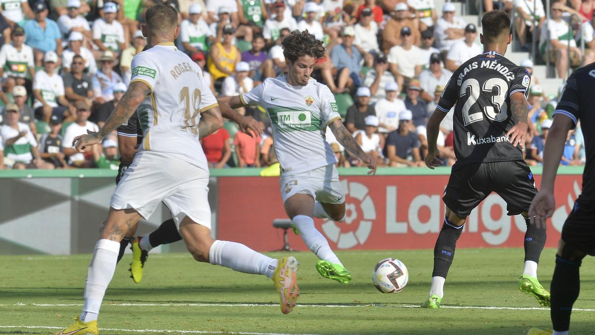 Álex Collado, durante el partido del pasado sábado frente a la Real Sociedad